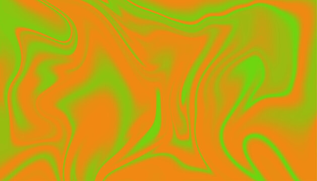 Orange and Lime Green Liquid Marble Background, Dynamic Flowing Marble Texture for Web Design,