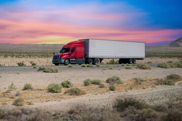 Truck on Highway, Trucking, transpiration concept,