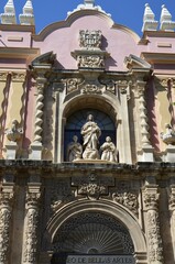 Obraz premium Doorway of the ancient church of the former Convent of Mercy, which houses the Museum of Fine Arts