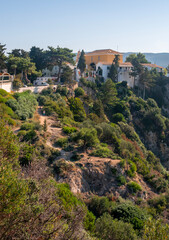 Fototapeta premium View of the Monastery of Panagia Theotokos Paleokastritsa on the island of Corfu, Greece