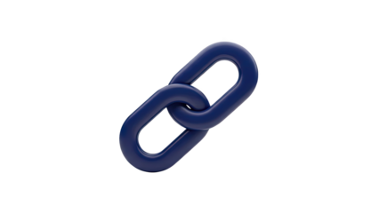 Dark Blue Chain Link Symbol on transparent background