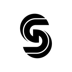 Modern Geometric Interlocking Letter GS Monogram