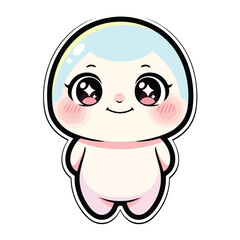 Fototapeta premium Cute Chibi Pastel Star-Eyed Sprite