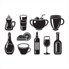 food and drink icons set