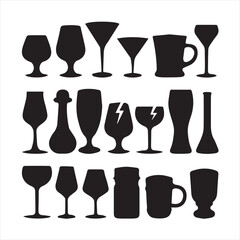 set of different drinks