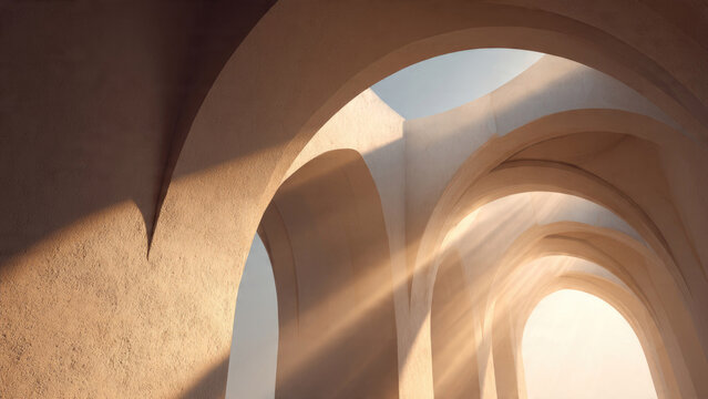 Architectural Arches with Sunbeams