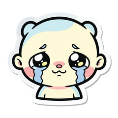 Obraz premium Emotional Cartoon Boy Crying Out Loud