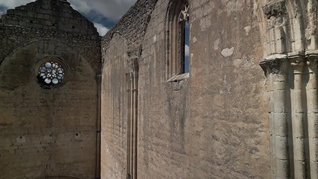 Medieval ruins of the San Anton church-hospital on the Camino de Santiago.