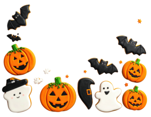 Halloween cookie frame pumpkins, bats, & friendly ghosts