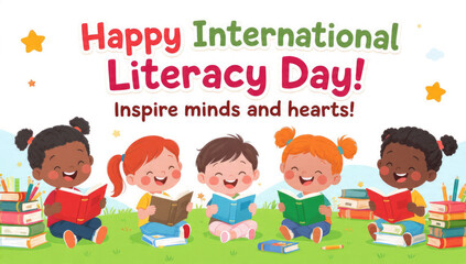 Happy International Literacy Day Illustration