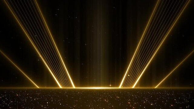 Luxurious Gala Spotlight Particles Gold Awards Trailer Titles Cinematic Openers Luxury Intro Background Loop