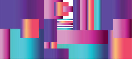 Fototapeta premium Modern Soft-Toned Colorful Minimal Abstract Square Geometry on Gradient Space Background for Creative Website Layouts, Corporate Banners, and Print Brochure Use – Vector Art