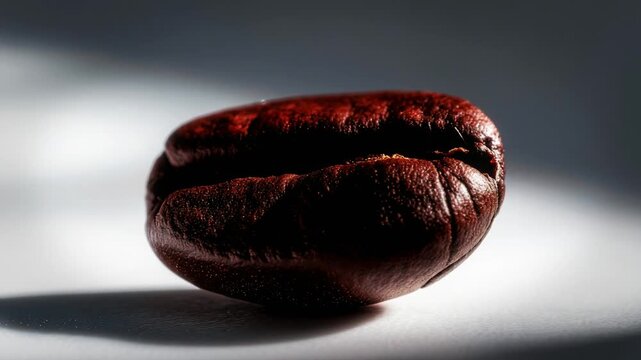 Minimal Coffee Bean With Dramatic Light on White