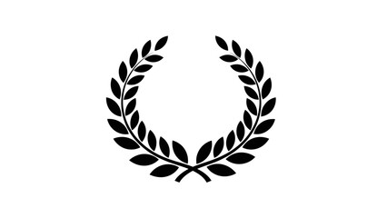 Classic laurel wreath symbol of victory and achievement, elegant award concept, isolated white background.