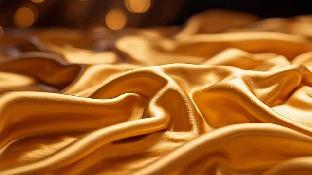 GoldenSilkFabricwithSoftLightSpots