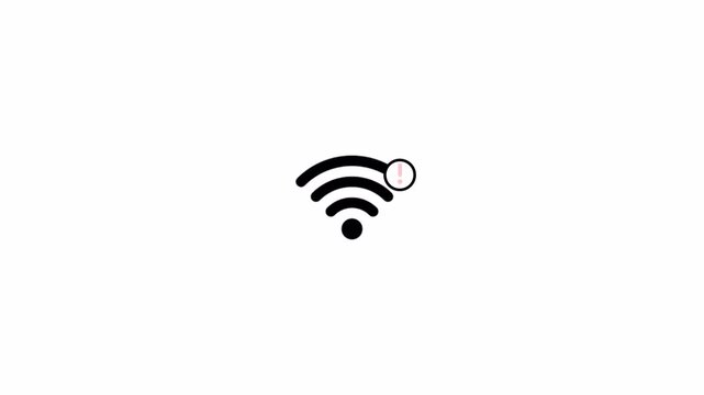 No Use wifi signal icon. Forbidden wifi use . Network signal error sign. Net Connection lost symbol. with transparent background in 4K animation 