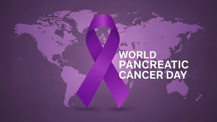World pancreatic cancer day: global awareness and support symbolized by a purple ribbon