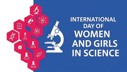 Celebrating international day of women and girls in science illustration