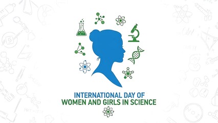 Celebrating international day of women and girls in science illustration