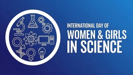 Celebrating international day of women and girls in science illustration