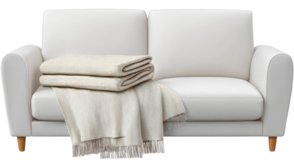 A contemporary brown leather armchair with a luxury design and comfortable seat pillow is isolated on a white background for interior home decor