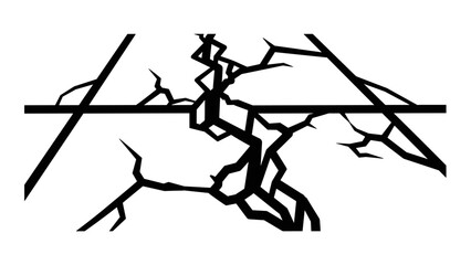 Cracked dry earth surface with lines.