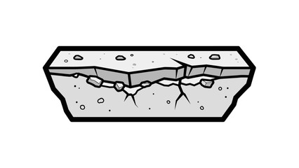 Cracked Concrete Block with Visible Cracks.