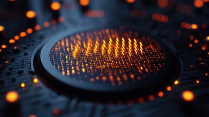 Microchip Processor Circuit Board Technology Closeup.