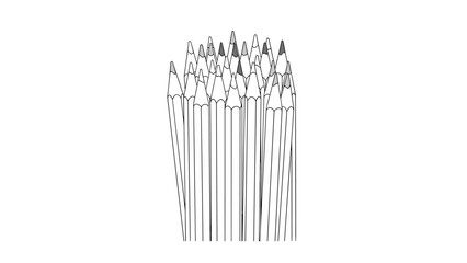 Pencils Standing Together in a Group.