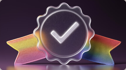 セキュアな承認マークの3Dレンダリング素材