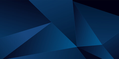 Obraz premium Abstract blue polygon triangles shape pattern background with lighting effect luxury style. Illustration Vector design digital technology concept.