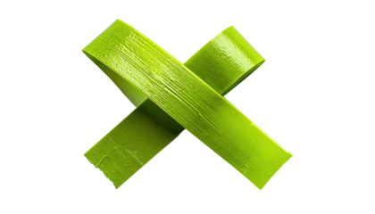 Green X shape, textured