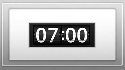 Retro Flip Clock Displaying Seven OClock Time.