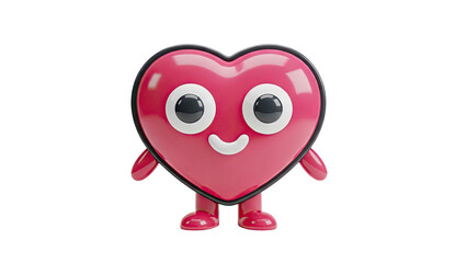 Fototapeta premium 3D Happy Heart Character on transparent background