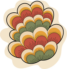 Naklejka premium Vibrant Floral Vector Graphic Illustration with Earthy Tones and Organic Shapes Perfect for Design Projects