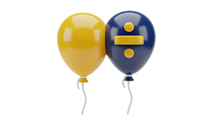 3D Division Symbol Balloon on transparent background