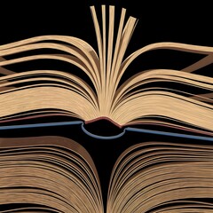 old open books, illustration