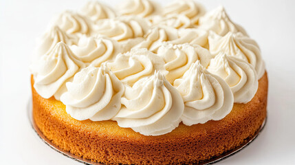 A beautifully decorated cake with a creamy frosting AI Generative