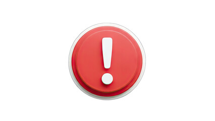 3D Warning Sign on White Background