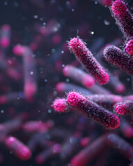 Fototapeta premium Microscopic view of pink bacteria