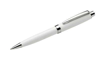 Luxury white modern ballpoint pen on a transparent background