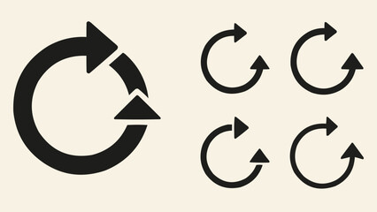 Circular arrow icons representing refresh or repeat actions.