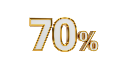 3D Seventy Percent Discount Symbol Isolated On Transparent Background