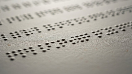 Close-up of Braille text on paper representing accessibility and reading for the visually impaired a tactile writing system