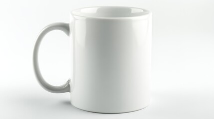 Obraz premium Plain white ceramic coffee mug on white