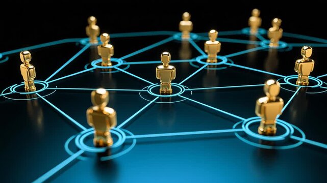 GoldenHumanNetworkonDeepBlueGradient