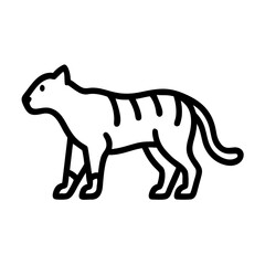 Obraz premium Simple tiger illustration. Simple line icon. Monochrome. Line art.