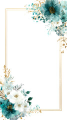 Obraz premium Elegant floral frame with blue and white flowers