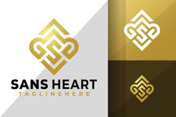 Letter S Heart Luxury Logo Logos Design Element Stock Vector Illustration