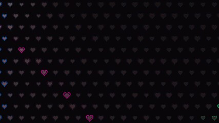 Motion background with glowing hearts grids suitable for love themes or valentines day celebrations